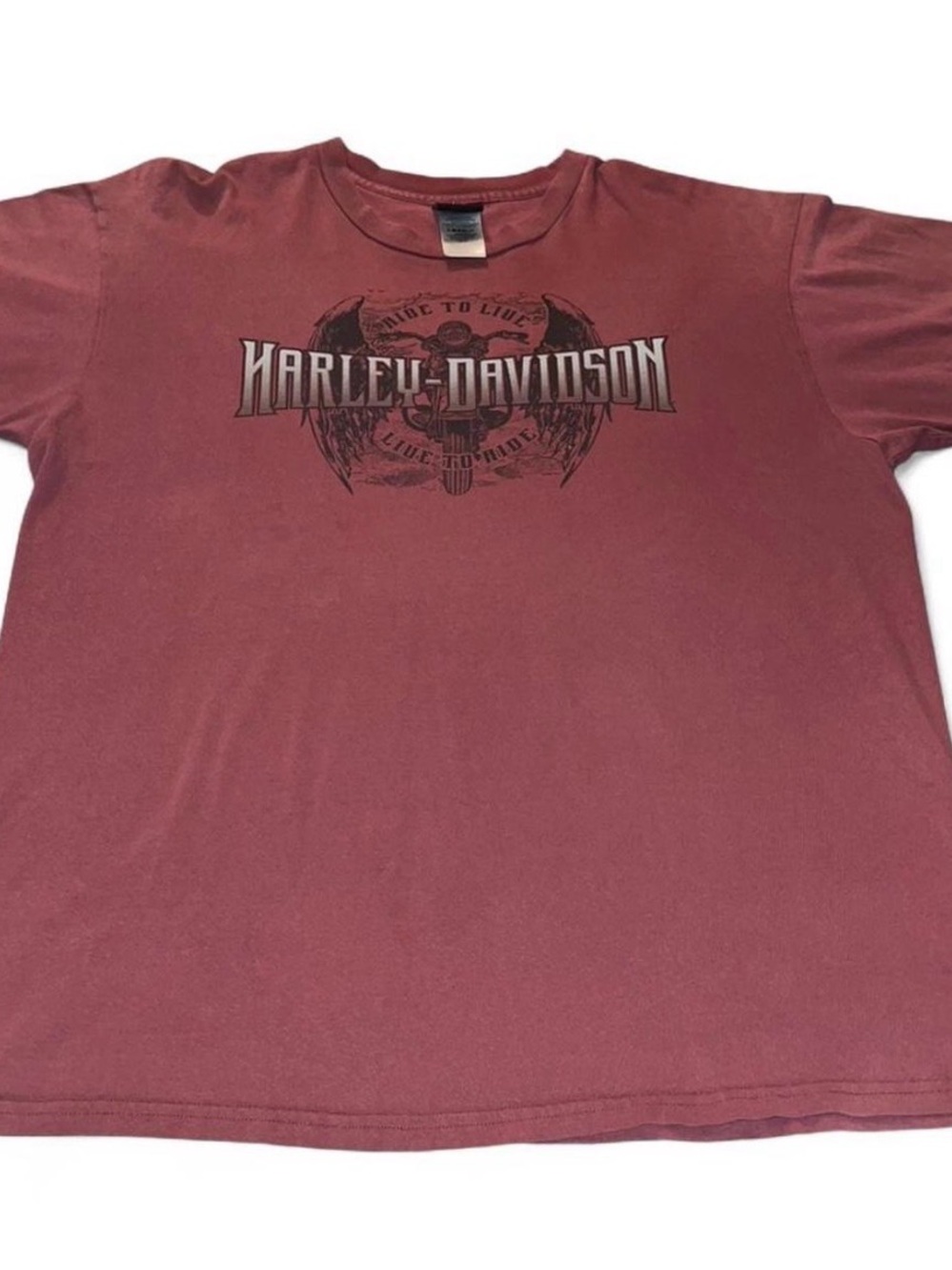 Men’s Harley Davidson “Live To Ride Ride To Live” Minnesota Maroon Shirt Sz 2XL